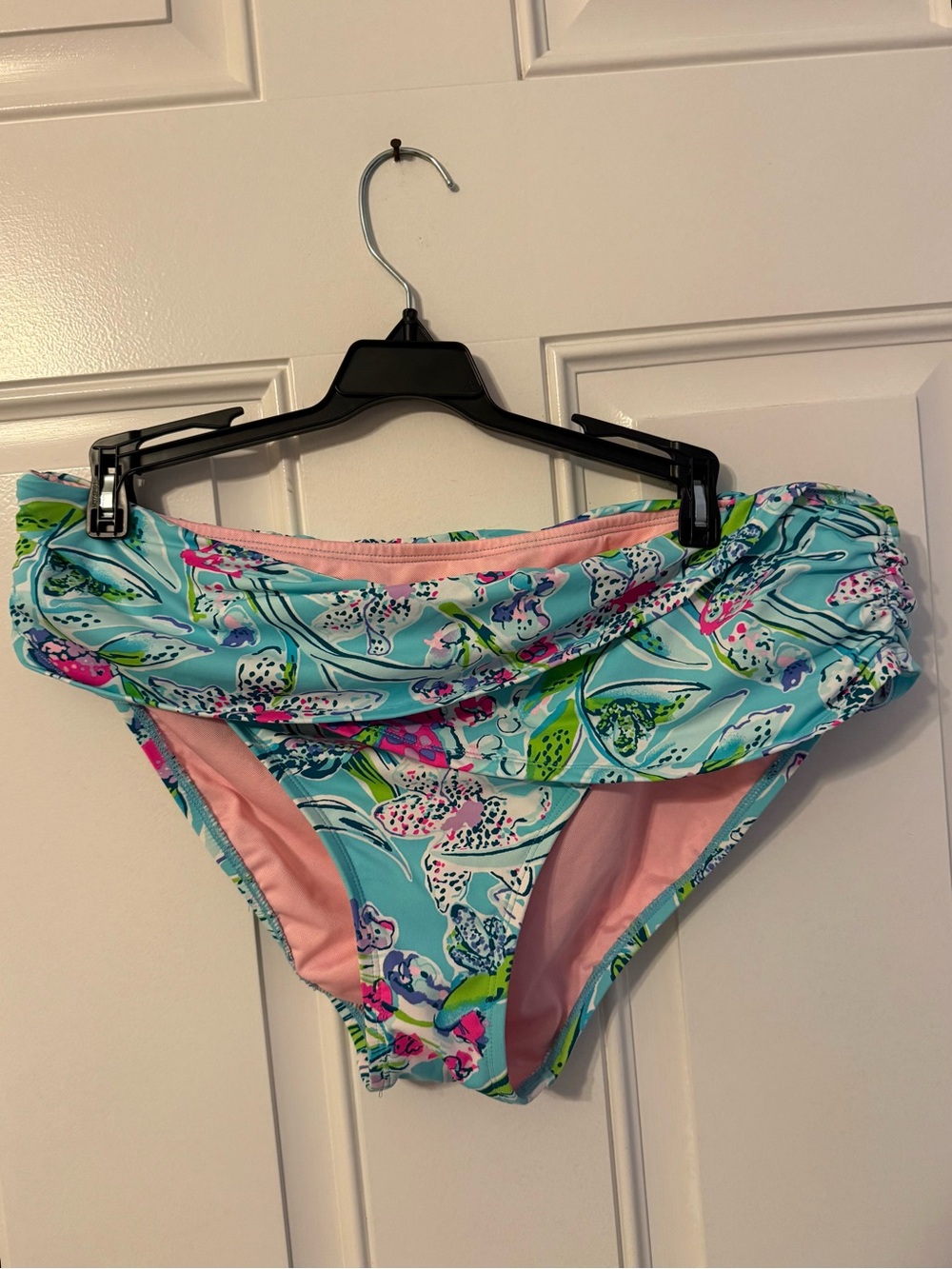 Lilly Pulitzer Floral Aqua & Pink Bikini Bottom